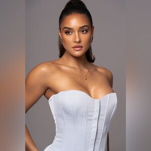 JLUXLABEL Light Blue Corset Top